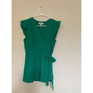 Flutter sleeve wrap top blouse